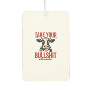 Funny Cow Elsewhere Vintage Shirt Design_ Car Air Freshener