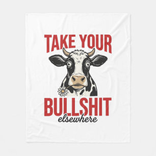 Funny Cow Elsewhere Vintage Shirt Design_ Fleece Blanket
