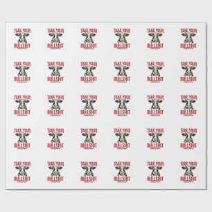 Funny Cow Elsewhere Vintage Shirt Design_ Wrapping Paper