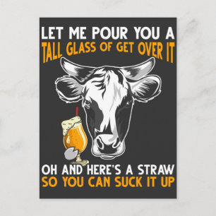 Funny Cow Farmer Quote Beer Lover Postcard