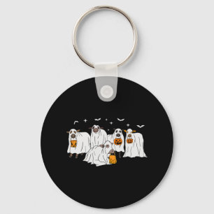 Funny Cow Ghost Halloween Farmer Trick Or Treat Co Key Ring
