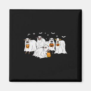 Funny Cow Ghost Halloween Farmer Trick Or Treat Co Magnet