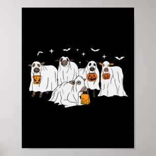 Funny Cow Ghost Halloween Farmer Trick Or Treat Co Poster