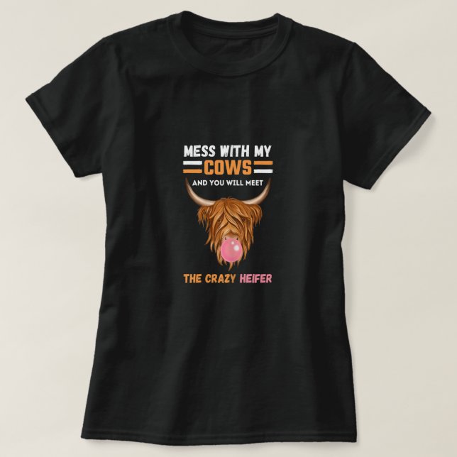 Funny Cow Gift For Cow Lovers Highland Cow Women T-Shirt (Design Front)