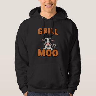 Funny Cow Grill And Moo Vintage T-Shirt Design_1 Hoodie