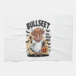 Funny Cow Halloween Tea Towel