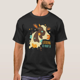 Funny Cow Head Legend Dairy Retro Milk Cow Graphic T-Shirt