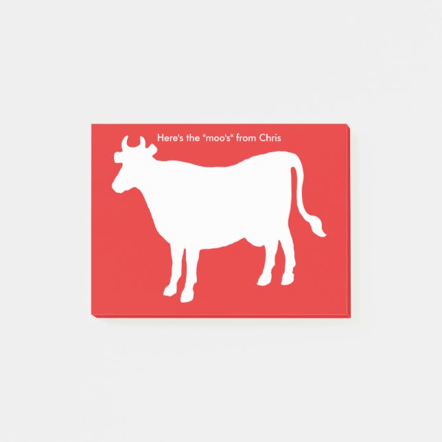 Funny Cow "Here's the Moo's" Post-it Notes (Front)