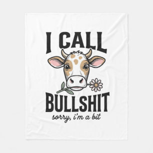 Funny Cow I Call Vintage Shirt Design_1 Fleece Blanket