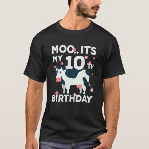 Funny Cow Its My 10th Birthday Shirt 10 Year Old B
