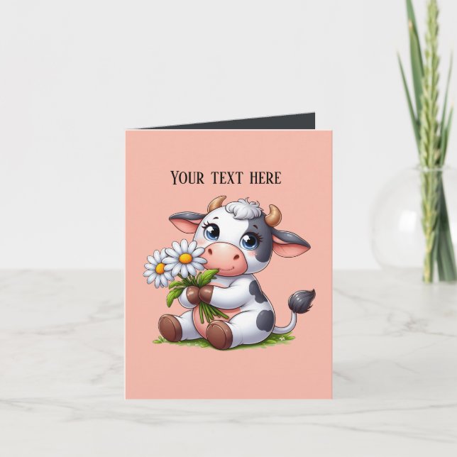 Funny cow lovers customisable  card (Front)