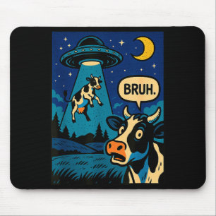 Funny Cow Meme Ufo Alien Zoo Boys Girls Kids Mouse Pad