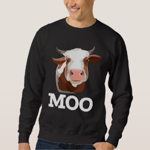 Funny Cow Moo Farm Animal Humour Sweatshirt