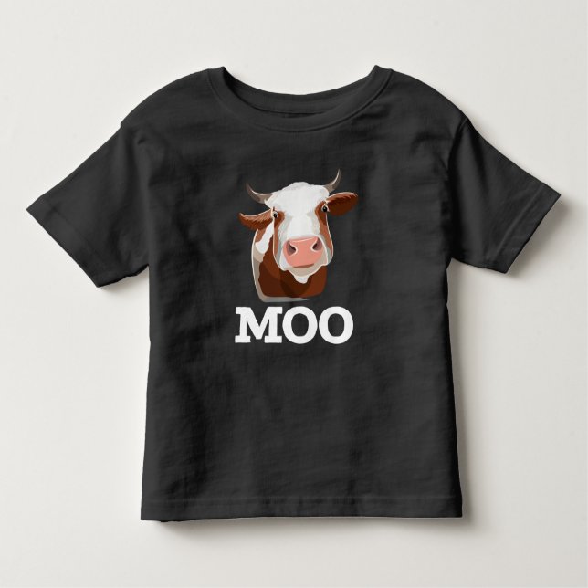 Funny Cow Moo Farm Animal Humour Toddler T-Shirt (Front)