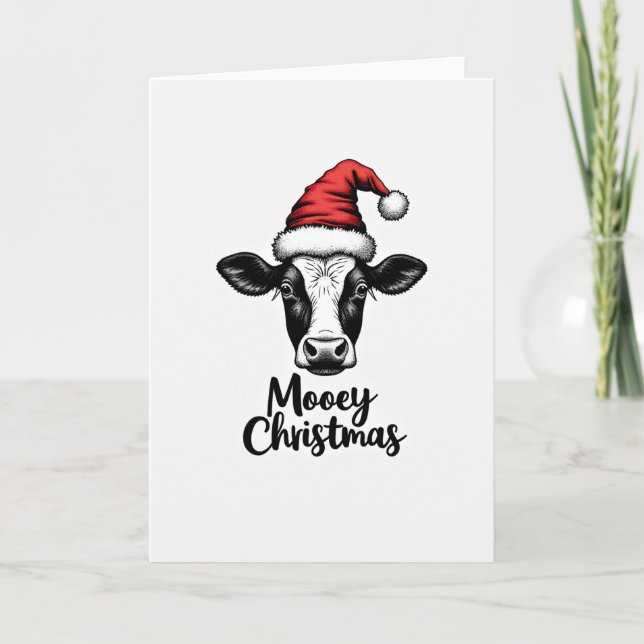 Funny Cow Mooey Christmas Card (Front)