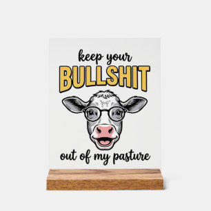 Funny Cow Pasture Vintage Shirt Design_1 Acrylic Sign