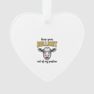 Funny Cow Pasture Vintage Shirt Design_1 Ornament