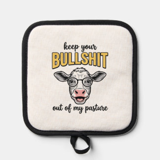 Funny Cow Pasture Vintage Shirt Design_1 Pot Holder