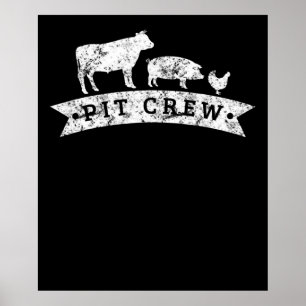 Funny Cow Pig Chicken Lovers Gift   Funny BBQ Love Poster