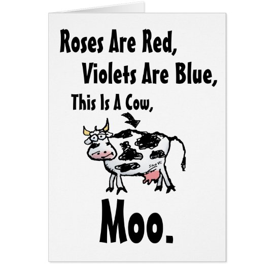  Funny  Cow  Poem Birthday  Card Zazzle com au