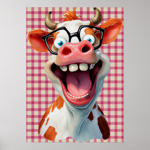 Funny Cow Poster with instant download