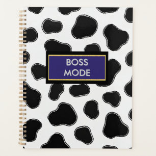 Funny Cow Print Office Essentials-Boss Babe Vibe Planner
