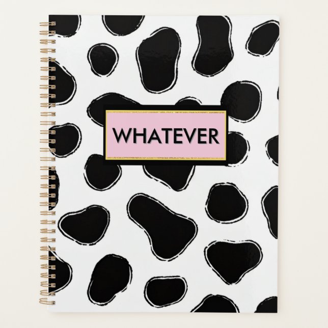 Funny Cow Print Office Essentials-Boss Babe Vibe Planner (Front)
