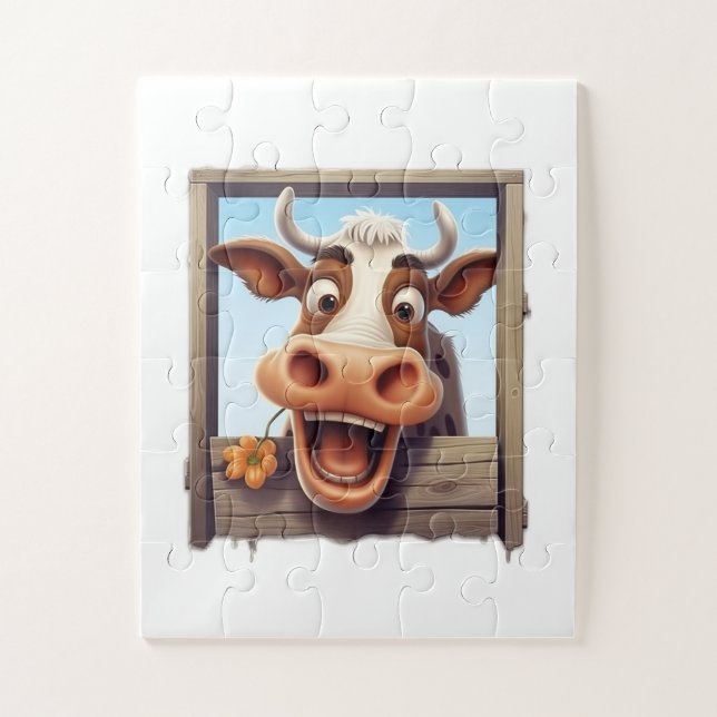Funny Cow Puzzle for Kids (Vertical)