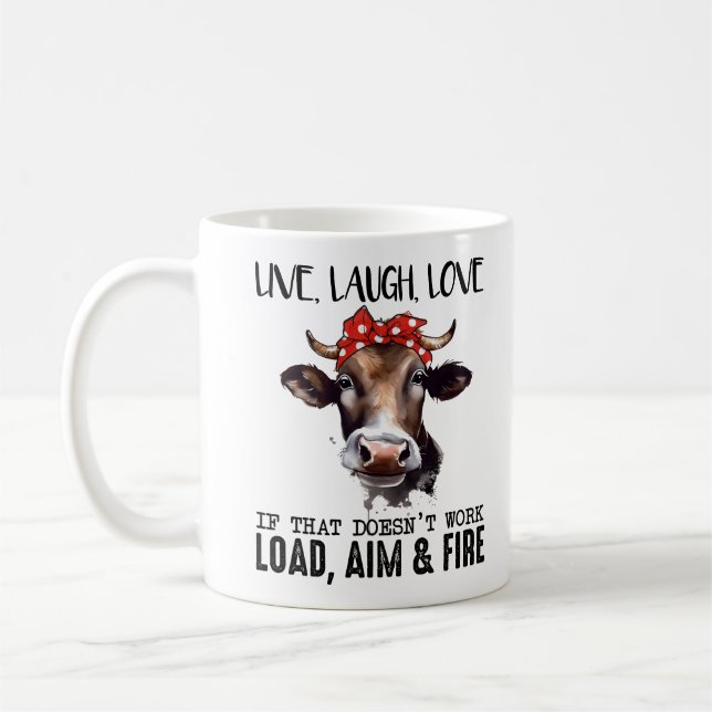 Funny Cow Saying Coffee Mug (Left)