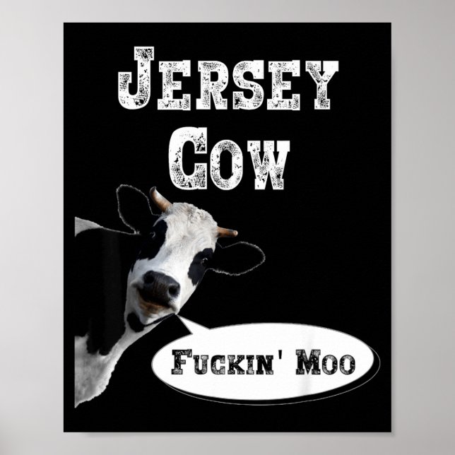 Funny Cow Shirt New Jersey Cow Lover Farm Animal R Poster (Front)
