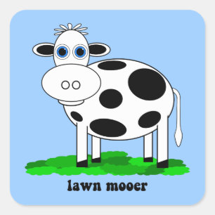 funny cow square sticker