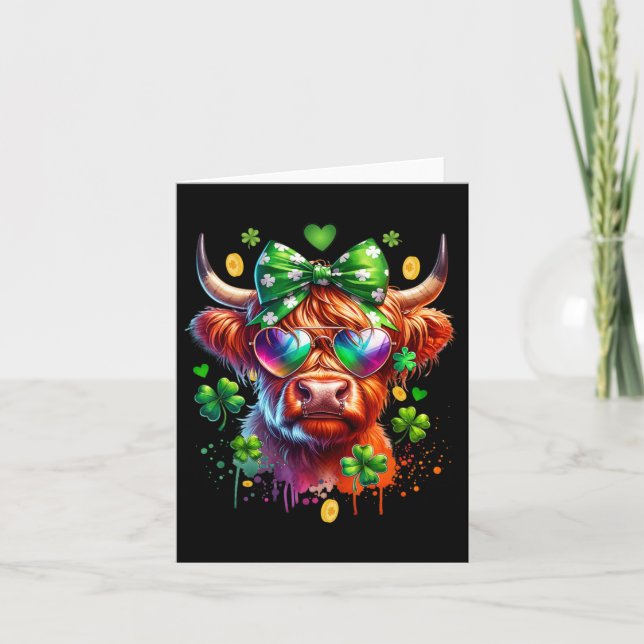 Funny Cow St Patricks Day  Card (Front)