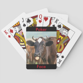 Funny Cow Sticking Out Tongue Poker Face Humourous Playing Cards