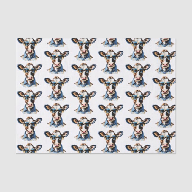 Funny Cow Stylish Shades Tissue Paper (Front)