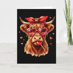 Funny Cow Sungles Blowing Bubble Valentine Heart Card