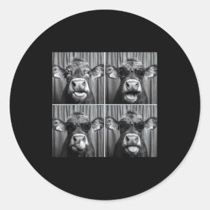 Funny Cow Sungles  Classic Round Sticker