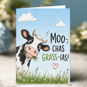 Funny Cow Thank You Card