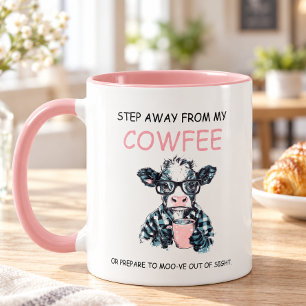 Funny Cow Touch My Coffee, I’ll slap you  Mug