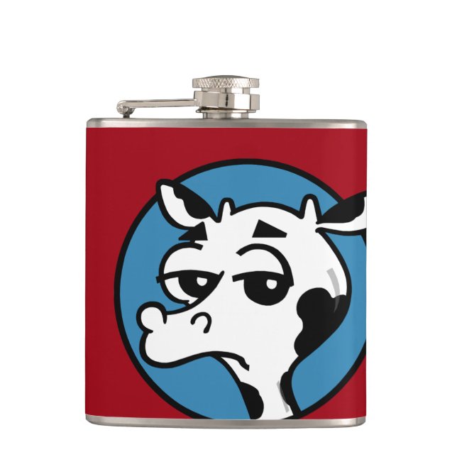 FUNNY COW VINYL WRAPPED FLASK (Front)