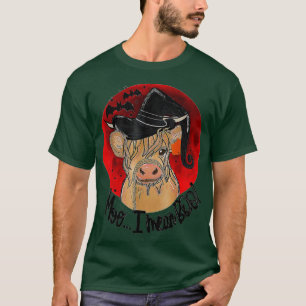 Funny Cow Witch Halloween Moo I Mean Boo  - 10  T-Shirt
