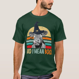Funny Cow Witch Halloween Moo I Mean Boo - 17 T-Shirt
