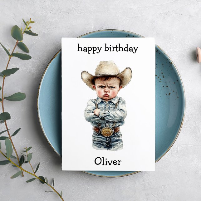 Funny Cowboy Baby Birthday Card (Creator Uploaded)