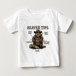 Funny Cowboy Beaver Tips Wild West Vintage Baby T-Shirt