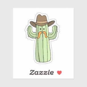 Funny Cowboy Cactus Laptop Sticker