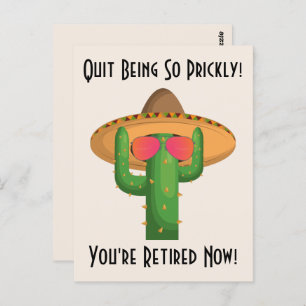 Funny Cowboy Cactus Western Theme Retirement Postcard
