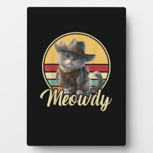 Funny Cowboy Cat Mashup Meow Howdy Kitten Lovers M Plaque