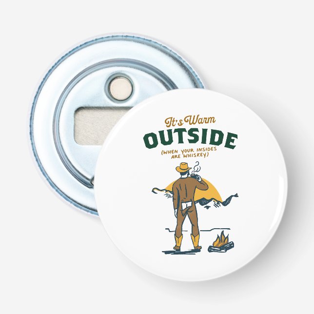 Funny Cowboy Drinking Whiskey Bottle Opener (Front)