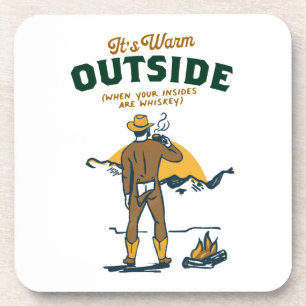 Funny Cowboy Drinking Whiskey Coaster