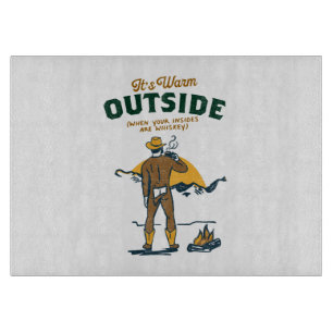 Funny Cowboy Drinking Whiskey Cutting Board