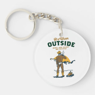 Funny Cowboy Drinking Whiskey Key Ring